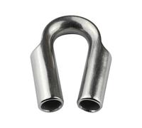 Cosse de câble - Rail support en forme U, composant à œillets métalliques argentés, raccord d'ancrage d'attache résistance industrielle, fixation synthétique polie qualité 316 | Garde sécurité pour le