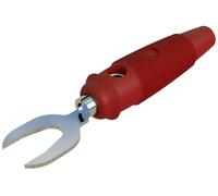 Cosse fourche avec repiquage banane Ø de la broche: 4 mm SKS Hirschmann KB 2 930584101 rouge