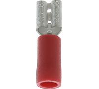 Cosse Rouge Plate Pré-Isolée Femelle Renforcée en Blister, 4.8mm x 0.8mm, 0.3 à 1.5mm2, Lot de 8