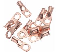 Cosses à anneau, connecteur de fil cosse en cuivre, 20 pièces non isolées 4 AWG 3/8 ", Kit connecteurs câbles électriques nus