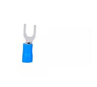 Cosses à anneau, connecteur de fil cosse en cuivre, connecteurs électriques 100 pièces SV borne sertir fourche extrémité(Blue,SV1.25-4(100PCS))