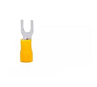 Cosses à anneau, connecteur de fil cosse en cuivre, connecteurs électriques 100 pièces SV borne sertir fourche extrémité(Yellow,SV1.25-3(100PCS))