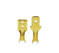 Cosses à anneau, connecteur de fil cosse en cuivre, connecteurs électriques 50/100 pièces 2,8 mm 4. 6,3 prise ressort femelle mâle pelle sertir(4.8MM Golden,100pcs Male)