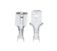 Cosses à anneau, connecteur de fil cosse en cuivre, connecteurs électriques 50/100 pièces 2,8 mm 4. 6,3 prise ressort femelle mâle pelle sertir(6.3MM Silver,100pcs Male)