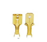 Cosses à anneau, connecteur de fil cosse en cuivre, connecteurs électriques 50/100 pièces 2,8 mm 4. 6,3 prise ressort femelle mâle pelle sertir(6.3MM Golden,Female50Pc Male50Pc)
