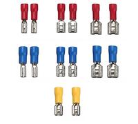 Cosses à anneau, connecteur de fil cosse en cuivre, connecteurs électriques 50 pièces 2,8 mm 4. 6,3 joint isolé pelle femelle sertissage ensemble bornes sertir(2.8mm blue)