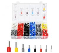 Cosses Electriques a Sertir 1200 Pièces, Embouts de Câble Set 0,5 mm² - 10 mm², Cosses a Sertir Embouts de Fil, Embouts de Câble Isolés pour Voiture, Auto, Moto, Électriciens