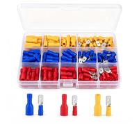 Cosses Électriques à Sertir 150 Pièces, Connecteurs Isolés 0,5-6 mm² | Assortiment rouge, bleu et jaune pour câblage auto, moto, bateau et bricolage, avec boîte de rangement compartimentée
