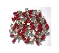 cosses electriques isolees a sertir doubles rouges 6.3 - sachet de 50 -