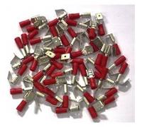 cosses electriques isolees a sertir doubles rouges 6.3 - sachet de 50 - Oc-pro G