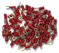 COSSES ELECTRIQUES ISOLEES A SERTIR FOURCHE DE 4 ROUGES SACHET DE 100