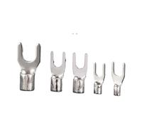 Cosses pour fils de cuivre Connecteur de Terminal de cordon de cosse en cuivre en forme de Y, 100 pièces, Terminal en cuivre nu, fourchette en cuivre 1.25-3.2 1.25-4 2-3 2-4 3.5-6(SNB 3.5-5 100PCS)