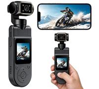 Cossify WIAN Caméra d'action 4 K, caméras d'action avant et arrière, caméra vlog, caméra POV avec objectif pivotant à 180 degrés et vision nocturne, caméra de poche pour sport, équitation, vélo, moto