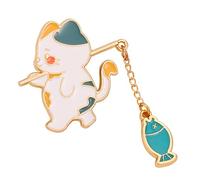 COSSIKA Broche broches chat pêche émail broche broche chat mignon Animal broche broches chat pêche émail broche dessin animé Animal Badge broche