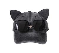 COSSIKA Casquette de Baseball à Oreilles de Chat pour Adolescents, avec Lunettes de Soleil, décoration, Sports de Plein air, Loisirs, Cyclisme Respirant pour Femmes