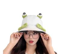 COSSIKA Chapeau de dessin animé en forme de grenouille, chapeau de seau respirant multicolore en forme de grenouille, chapeau de seau à large bord pour adulte, chapeau de pêcheur d'été et de printemps