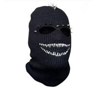 COSSIKA Chapeau tricoté Halloween Cagoule Tricot Chapeau Effrayant Dents Voleur tête Couvrant fête Vacances Hiver Chaud Chapeau Pleine tête Grimace