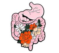 COSSIKA Épingles en émail pour organes floraux, broches en émail pour le cerveau, les poumons, les intestins, l'estomac, insignes de revers, plante de dessin animé, bijoux, cadeau pour enfants et amis