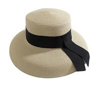 COSSIKA Hepburn Ruban Paille pour Chapeau de Soleil pour Femmes Activités de Plein Air Ruban Noir Décoration Chapeau de Paille à Large Bord pour Soleil Dames d'été