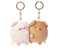 COSSIKA Mode porte-clés 1 paire peluche-magnétique Couple cochon porte-clés mignon peluche Kawaii-fille cadeau de vacances personnalisé aimant sac à dos