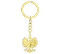 COSSIKA Mode Porte-clés Vintage Pologne Aigle Pendentif Porte-clés pour Hommes Femmes Or Argent Métal Animal Sac À Dos Porte-clés Ethnique Porte-clés Anneaux