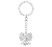COSSIKA Mode Porte-clés Vintage Pologne Aigle Pendentif Porte-clés pour Hommes Femmes Or Argent Métal Animal Sac À Dos Porte-clés Ethnique Porte-clés Anneaux