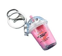 COSSIKA Porte-clés Chat Bulle thé Pendentif Dessin animé thé au Lait pendentifs Porte-clés à la Mode Acrylique Porte-clés Bijoux pour Sacs à Dos et téléphone