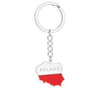 COSSIKA Porte-clés Vintage Exquis Drapeau de la Pologne, Longue durée, Carte de la Pologne, Porte-clés en Acier Titane décoloré pour Les Voyageurs
