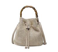 COSSIKA Sac à Main à bandoulière en Paille pour Femmes, Sac de Plage tissé à Main, Sac à Main Seau