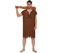 Cossoul Costumes d'Halloween pour homme, tenue amusante avec bâton en bois gonflable pour costumade et fêtes de famille (marron, taille M)