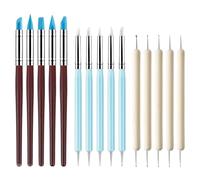 Cosswe Lot de 15 outils de modélisation en silicone, outils d'argile, outils de modelage en caoutchouc, outils de poinçon, pinceaux pour céramique, sculpture, peinture, nail art, bricolage, artisanat