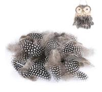 Cosswe Lot de 200 plumes de pintade, marron, douces, 4 à 10 cm, pour bricolage, boucles d'oreilles, attrape-rêves, coiffures, masques