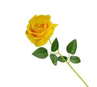 Cosswe Rose Artificielle en Soie,Fleurs éternelles Tige Unique, pour Bouquets de Mariage, Anniversaires, fêtes, hôtels, décoration de Bureau (Jaune)
