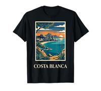 Costa Blanca Espagne Europe Côte Méditerranéenne Rétro T-Shirt