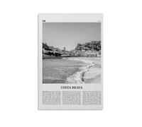 Costa Brava Poster noir et blanc Peinture décorative sur toile pour salon, chambre à coucher, art mural, impression d'image moderne, décoration de salle familiale, 60 x 90 cm