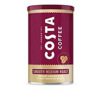 Costa Coffee Lot de 6 cafés instantanés lisses à torréfaction moyenne avec grains finement moulus - Café micromoulu - 6 x 100 g (lot de 6), indicateur de force - 3, Rainforest Alliance