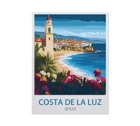 Costa de la Luz Espagne,Puzzle pour Adultes 1000 Pièces en Papier Puzzles Jeu Cadeau Accueil Décoratif Mots Croisés(38x26cm)-FB78