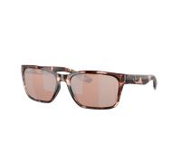 Costa Femme Sunglass 6S9081 Palmas - Couleur du Monture: Corail et Écaille de tortue, Couleur de Lentille: Miroir Argent et cuivre