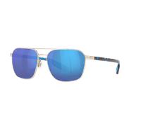 Costa Homme Sunglass Wader - Couleur du Monture: Agent brossé, Couleur de Lentille: Effet miroir bleu