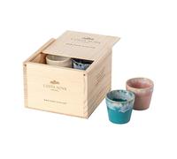 Costa Nova coffret cadeau Grespresso: 8 tasses à lungo en grès fin avec glaçure réactive, empilables, multicolores, présentées dans une boîte en bois, compatibles lave-vaisselle, Ø 8 cm