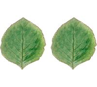 Costa Nova Riviera Hortensia Feuille Assiette 22 cm en vert tomate, lot de 2