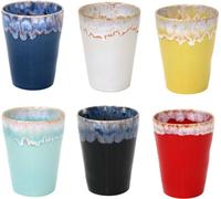 Costa Nova Tasse à Latte Macchiato 38 cl - Grespresso - Céramique - Lot de 6 en 6 couleurs - Vibrant - 9,5 cm x H 11 cm