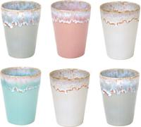 Costa Nova Tasse à Latte Macchiato 38cl - Grespresso - Faïence - Set de 6 pièces en 4 couleurs - Soft Touch - 9,5 cm Ø x H 11 cm - 6 pièces