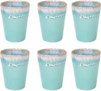 Costa Nova Tasse Latte Macchiato 38 respresso - Faïence - Aqua - 9,5cmxH11cm - 6 pièces
