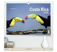 Costa Rica 2026 Exotische Vogelwelt (hochwertiger Premium Wandkalender 2026 DIN A2 quer), Kunstdruck in Hochglanz: Die schillernden Stars der Vogelwelt Costa Ricas in freier Wildbahn eingefangen.