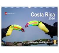 Costa Rica 2026 Exotische Vogelwelt (Wandkalender 2026 DIN A3 quer), CALVENDO Monatskalender: Die schillernden Stars der Vogelwelt Costa Ricas in freier Wildbahn eingefangen.
