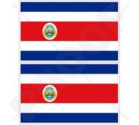 Costa Rica Drapeau d'État, Amérique Centrale, 75mm Vinyle Autocollants, x2 Stickers