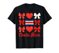 Costa Rica Girl Coquette Bow Hispanic Heritage T-Shirt