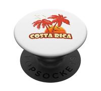 Costa Rica Palmiers d'été 80's Beach Beach Sunset PopSockets PopGrip Adhésif