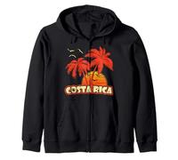 Costa Rica Palmiers d'été 80's Beach Beach Sunset Sweat à Capuche